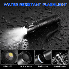 Huccbs small tactical light supports 3xAAA or 1x18650 batteries for flexible power.