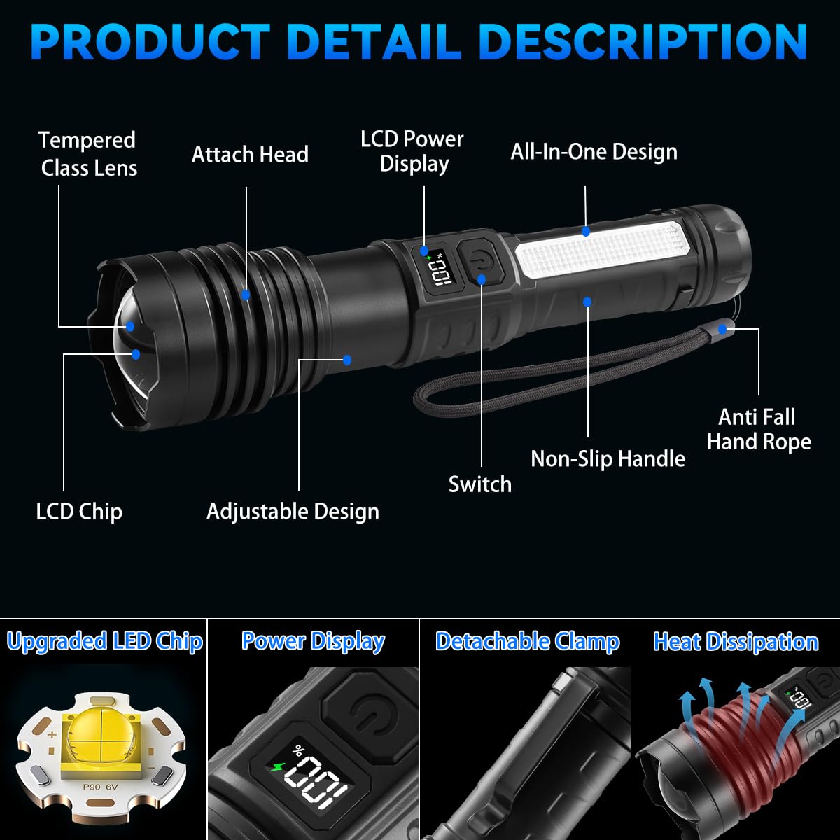 Huccbs COB light adds side illumination for surrounding tasks and micro-work.