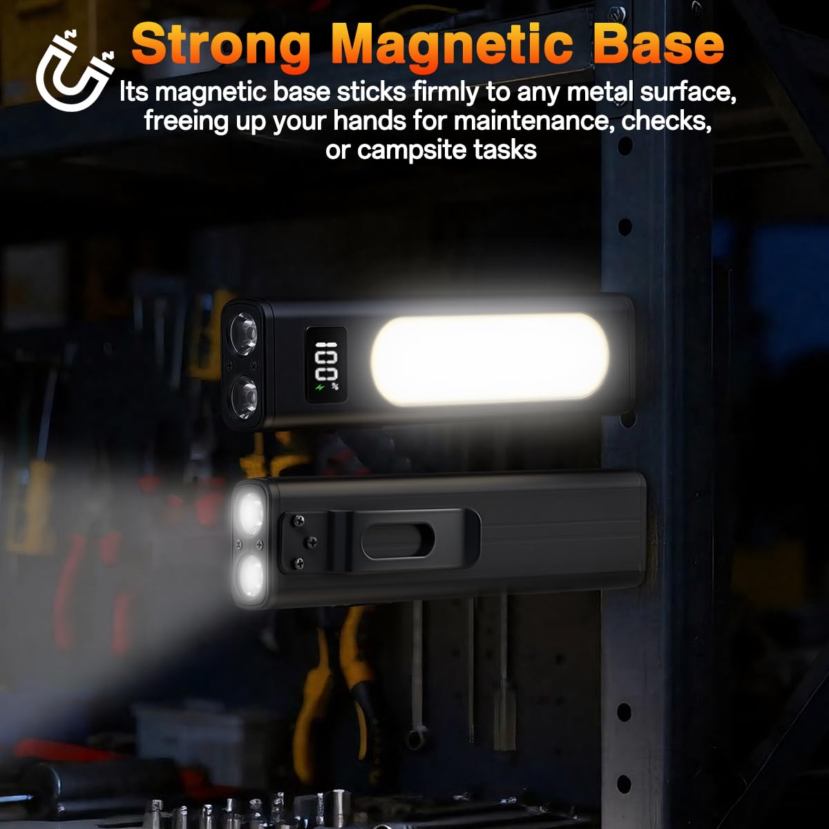 Huccbs flat flashlight aluminum body is lightweight and durable.