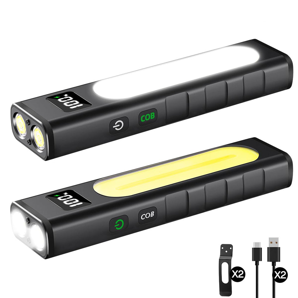 Huccbs rechargeable flashlight main light beams 800 lumens for precise task work.