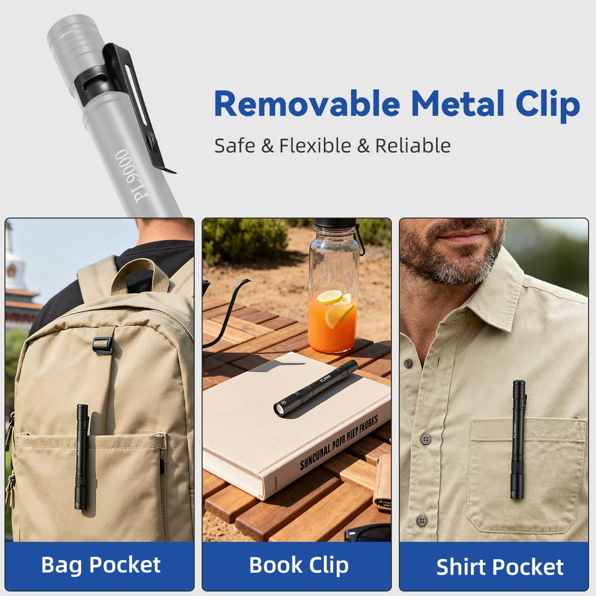 Huccbs dual-power option with USB-C recharge or AAA back-up.