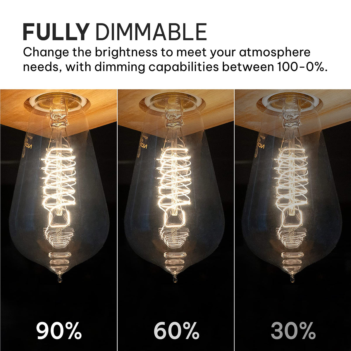 HUDSON BULB CO 2100K warm light creates cozy mood lighting.