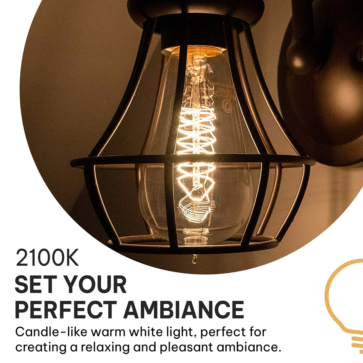 HUDSON BULB CO ST58 tear-drop filament with authentic vintage look.