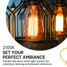 Hudson Bulb Co tear drop design complements vintage fixtures with 2100K amber light.