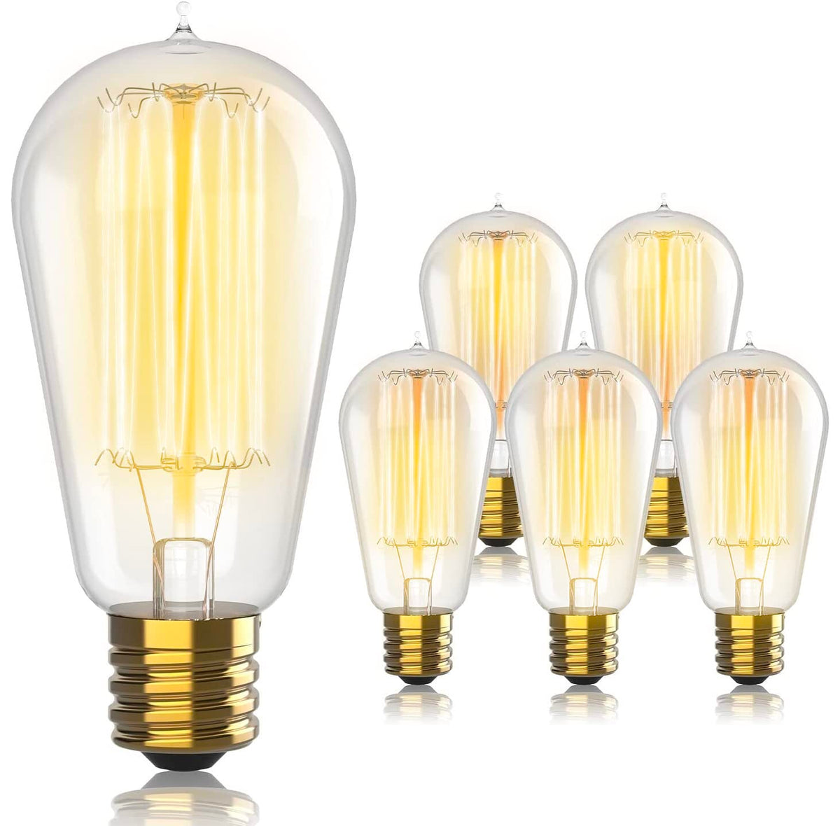 HUDSON BULB CO vintage Edison ST58 glass bulb for classic retro ambiance