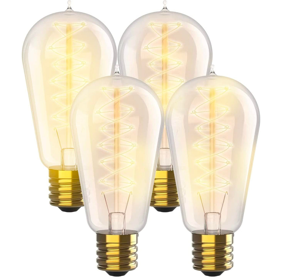 HUDSON BULB CO vintage Edison tear-drop filament for warm nostalgic ambience.