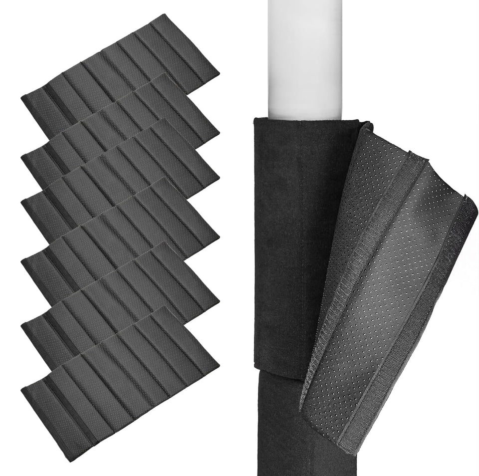 Hudson Comfort basement pole wrap on a pillar with anti-slip fabric for secure protection.