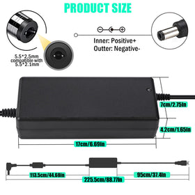 HUEMIHUI 24V power supply back panel shows connectors and safety features