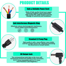 HUEMIHUI power supply connected to monitor setup for reliable operation
