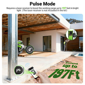 Huepar 360 laser level tripod-ready with standard mounting threads.