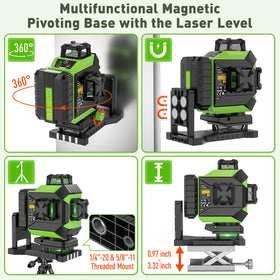 Huepar 704CG brightness adjustment to suit ambient lighting on site.