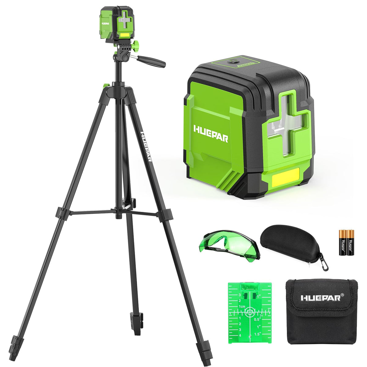 Huepar 98ft laser level with green beam for accurate layout