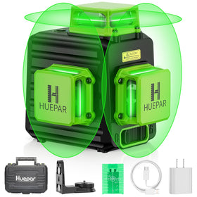 Huepar B03CG 3D 360° green laser beams for precise layout visibility