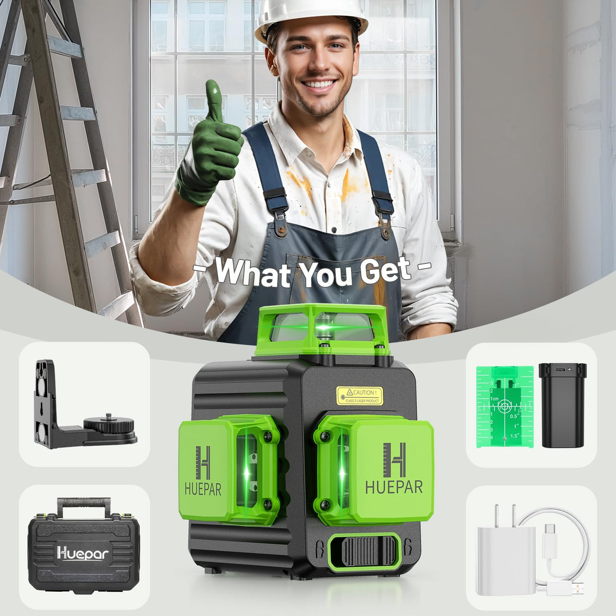 Huepar B03CG hard carry case protects tools during transport