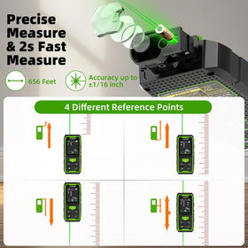 Huepar backlit LCD display provides clear readings in dim environments.