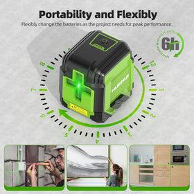 Huepar battery compartment showing easy AA power for long sessions