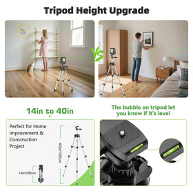 Huepar BOX-1G 150ft self-leveling laser projects accurate wall lines.