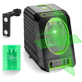 Huepar Box-1G outdoor green cross laser outdoors with pulse mode for enhanced line visibility.