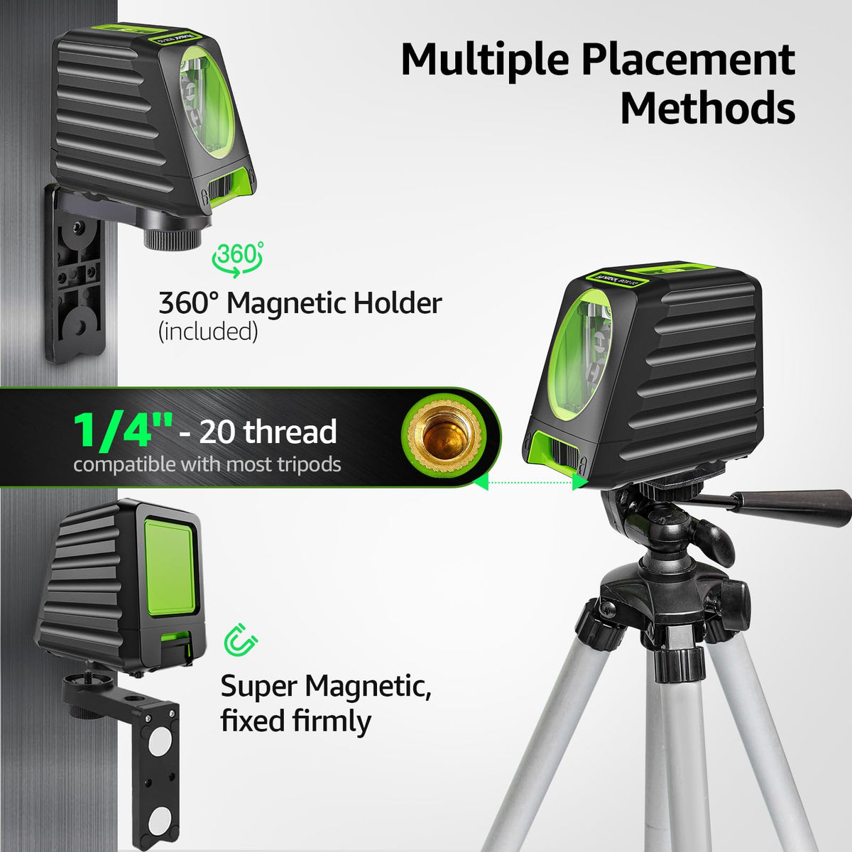 Huepar Box-1G pulse mode with receiver ensures visibility over long distances.