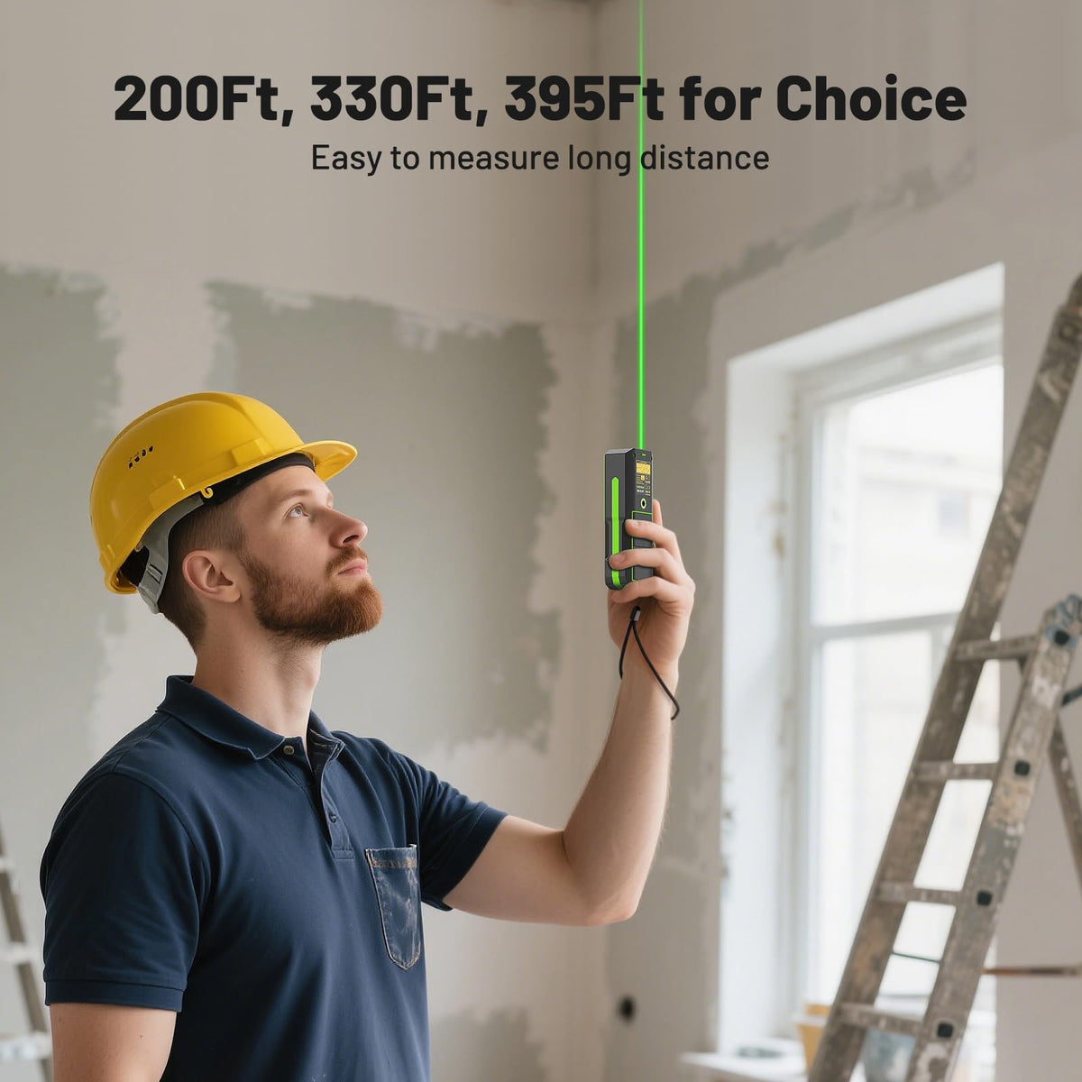 Huepar bright green laser improves visibility in bright environments for precise measurements.