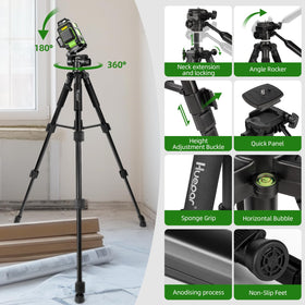 Huepar 50 inch extendable tripod for stable laser setup