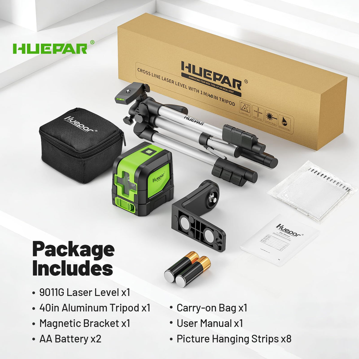 Huepar indoors DIY use kit supports picture hanging and tiling