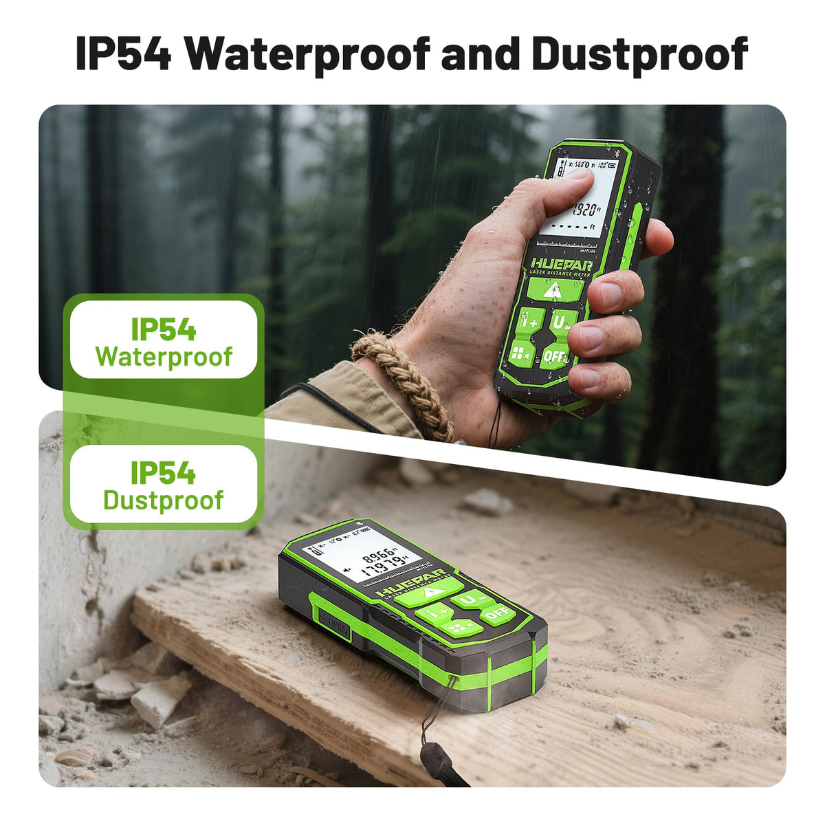 Huepar compact design fits easily in tool bags for on-site tasks