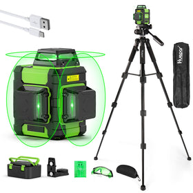 Huepar 360 laser level with horizontal and vertical beams for precise alignment