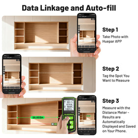 Huepar tool backlit display for easy reading in dim spaces