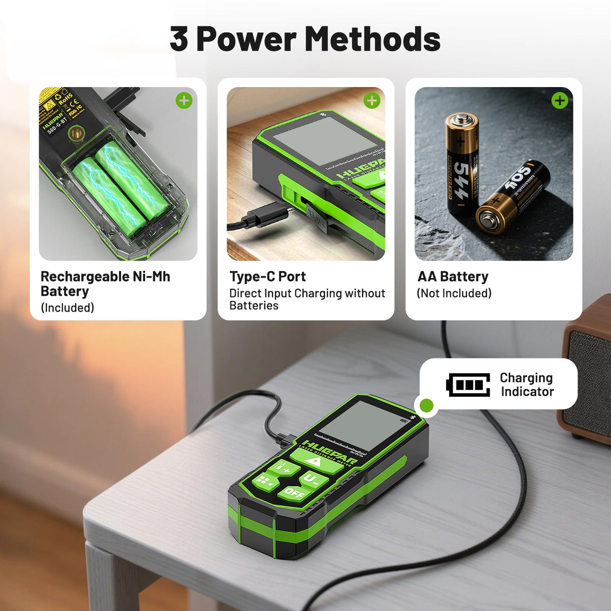 Huepar rechargeable batteries with USB-C charging for long use