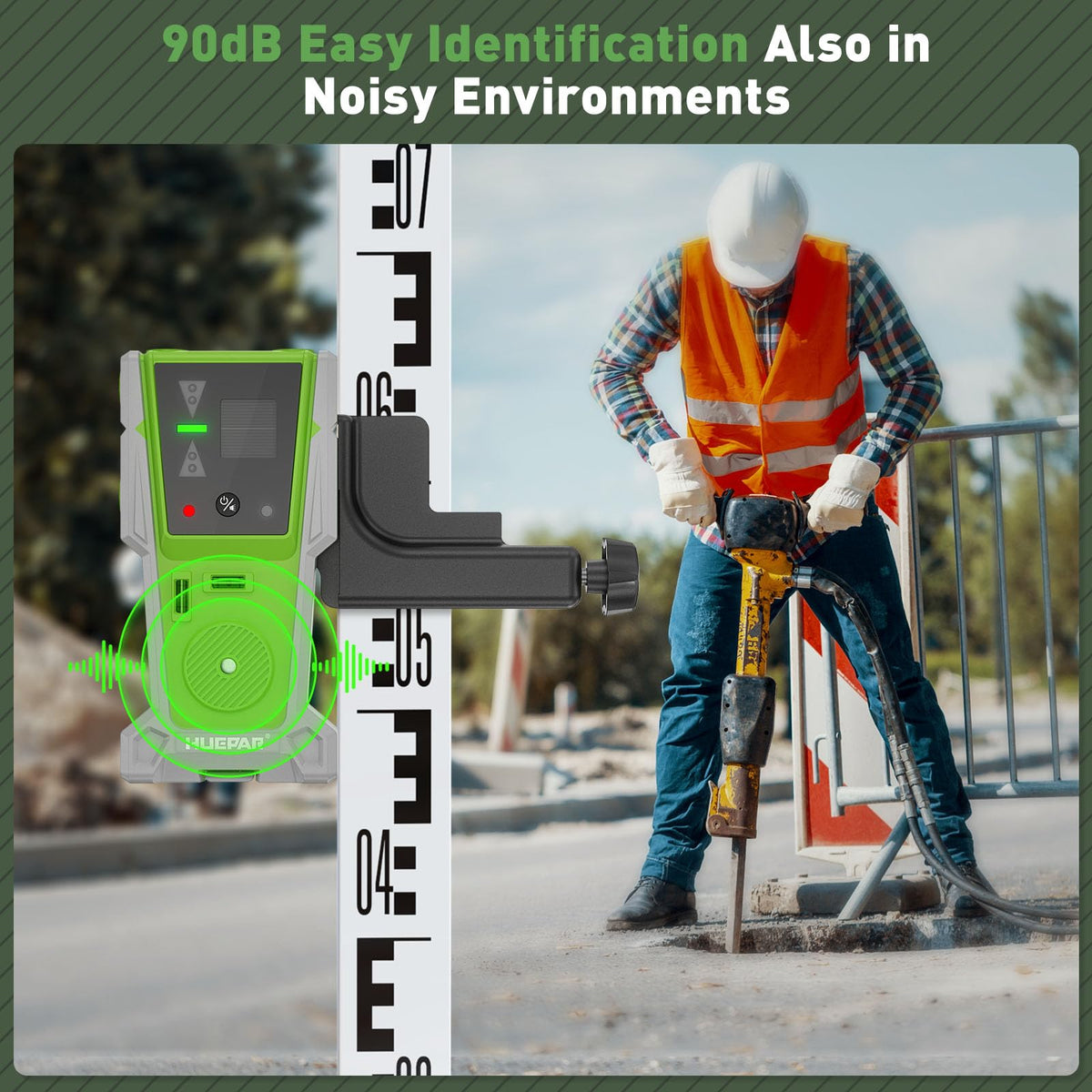 Huepar LR-8RG emits clear 90 dB signals outdoors.