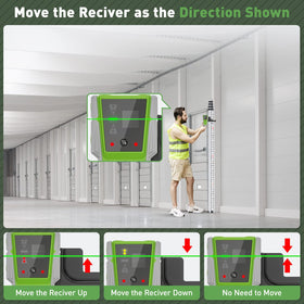 Huepar LR-8RG double-sided bubble aids quick horizontal checks.
