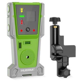Huepar LR-8RG laser receiver front view for quick leveling.