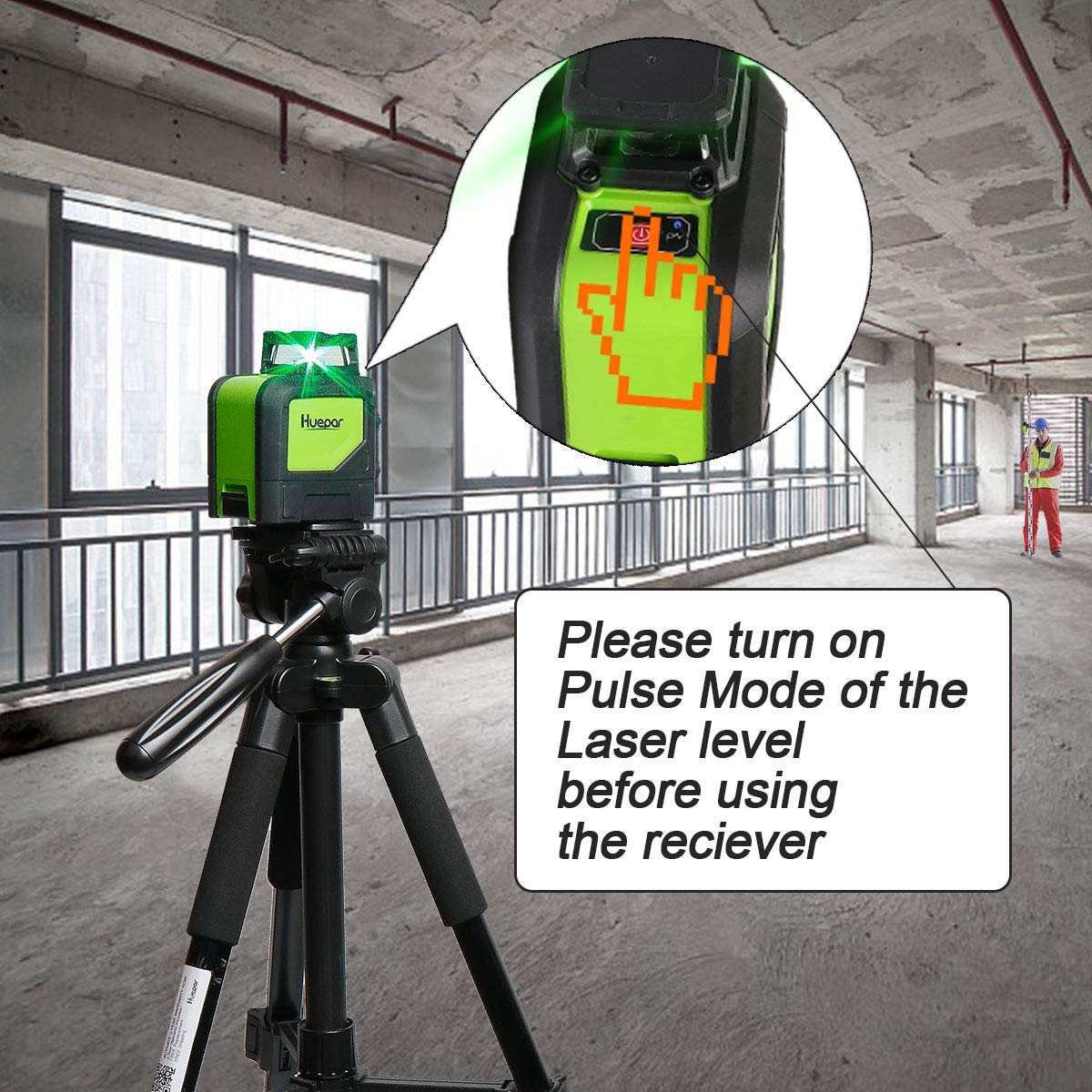 Huepar LR-6RG side readouts for easy level checks from multiple angles