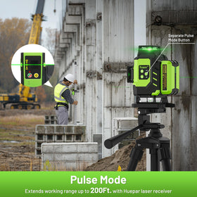 Huepar LS04CG two 5200mAh batteries enable long use on site