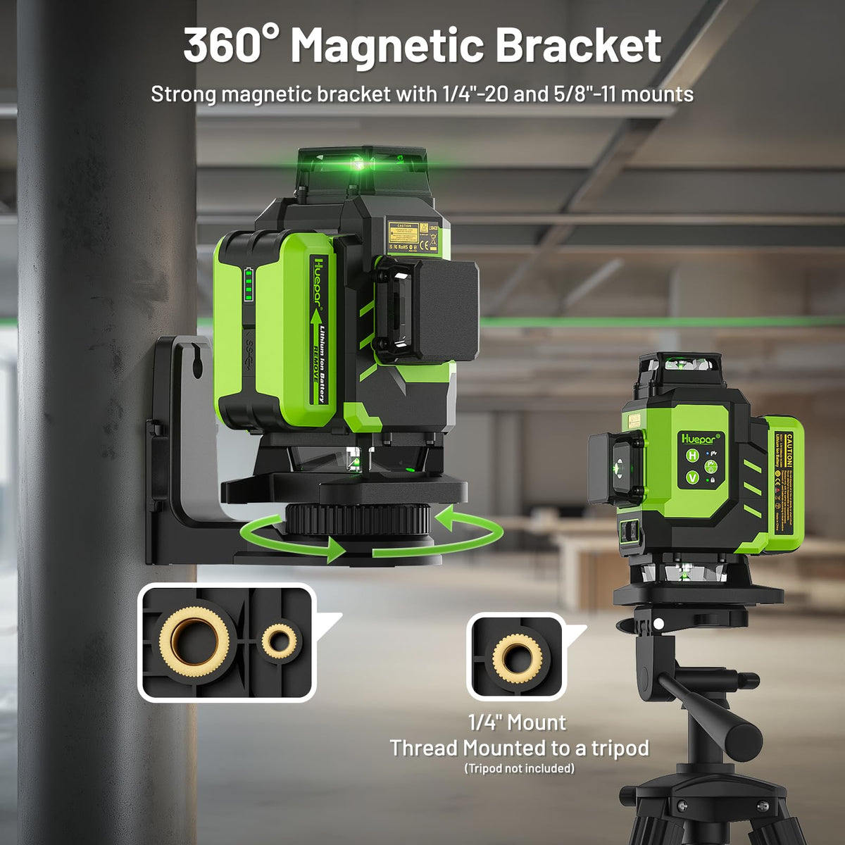 Huepar LS04CG IP54 rugged design protects against dust and moisture