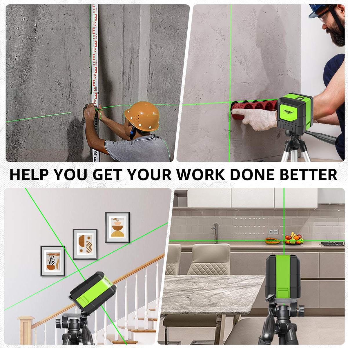 Huepar M-9011G bright green laser improves visibility in bright interiors