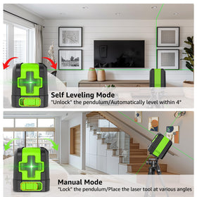 Huepar M-9011G 110-degree wide coverage for layout planning