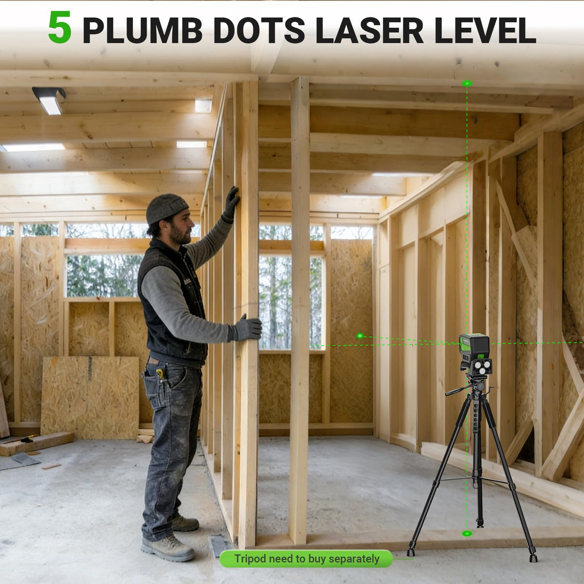 Huepar PL500G 360° rotating floor stand for versatile positioning