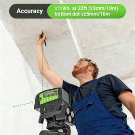 Huepar PL500G 5-point laser level projecting reference points clearly