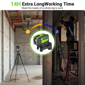 Huepar PL500G bright green laser spots improve visibility in bright spaces