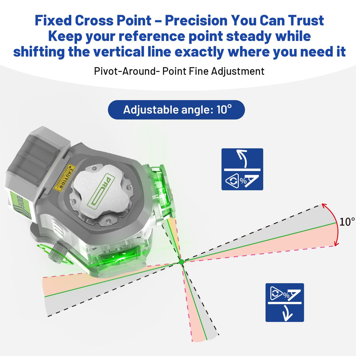 Huepar Pro GS03CG 33 ft accuracy for crisp lines on site.