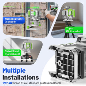 Huepar Pro self-leveling mode engages in seconds.