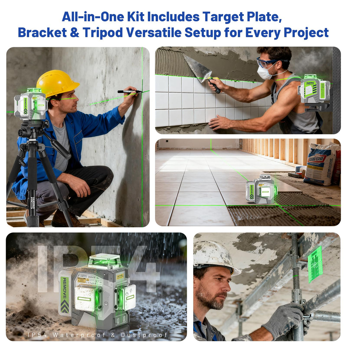 Green laser target plate improves visibility during setup