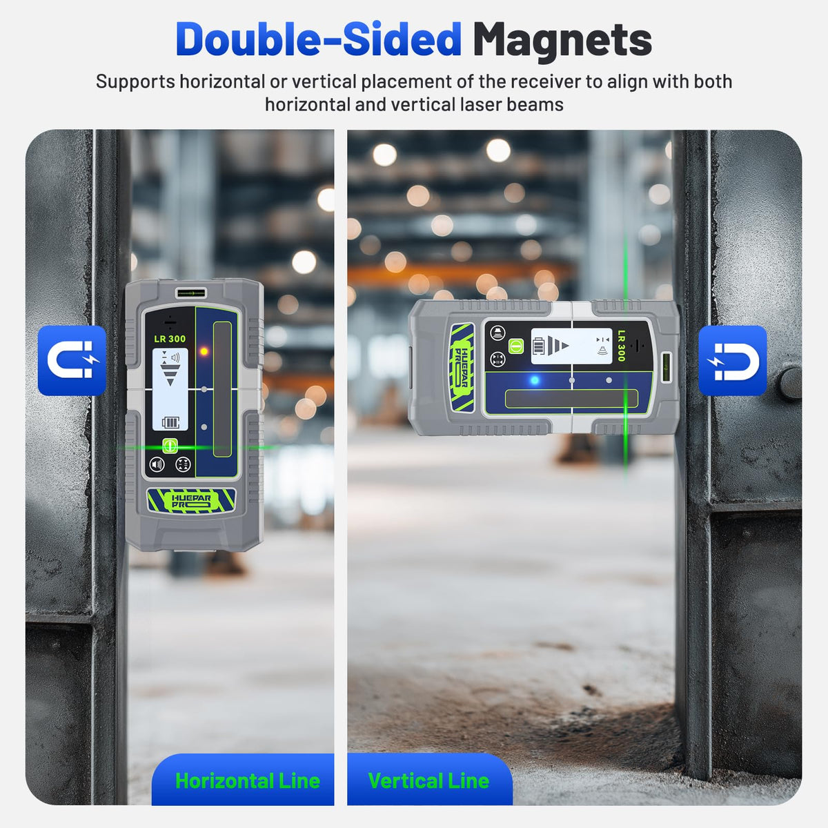 Huepar Pro LR300 IP65 rating protects against dust and water.