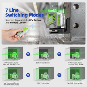 Huepar Pro self-leveling mode stabilizes quickly for on-site use.