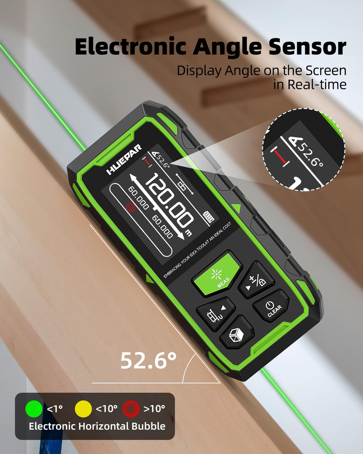 Huepar rechargeable Li-ion battery with USB-C charging