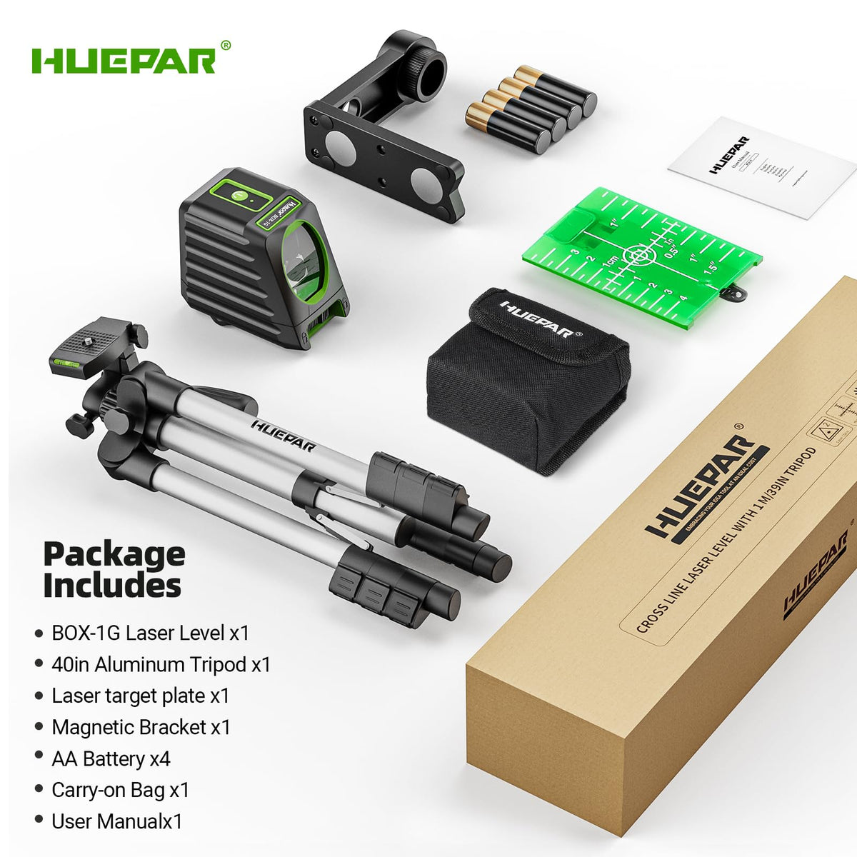 Huepar selectable laser lines save power with single-line mode.