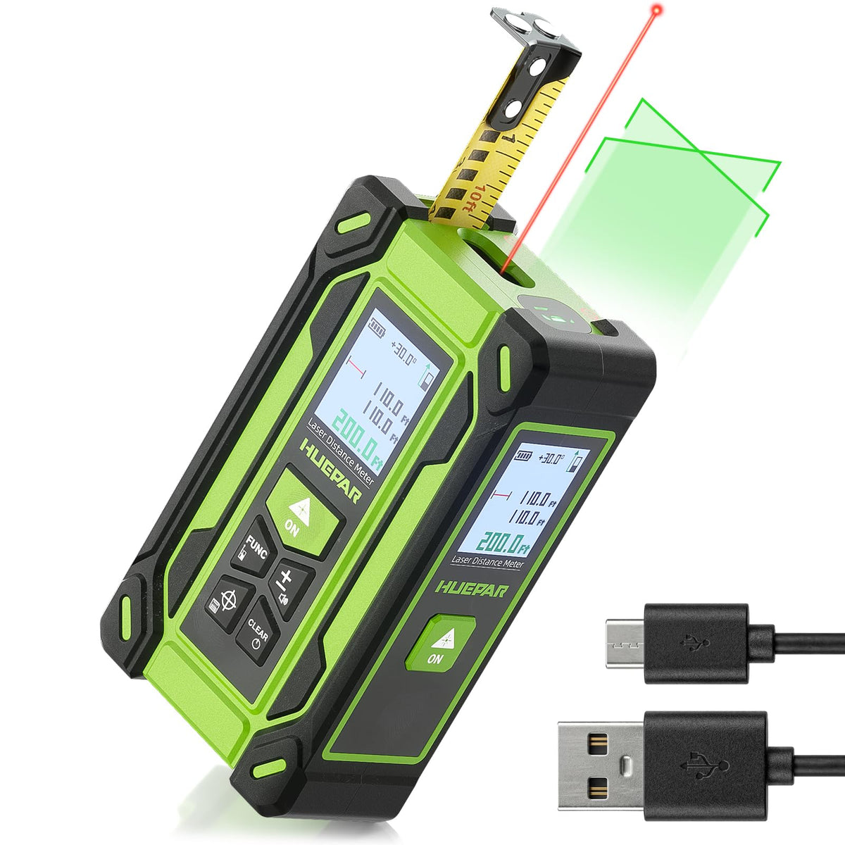 Huepar TLM60 digital tape measure for quick, precise measurements.