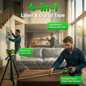 Huepar TLM60 laser distance meter delivers accurate range readings.